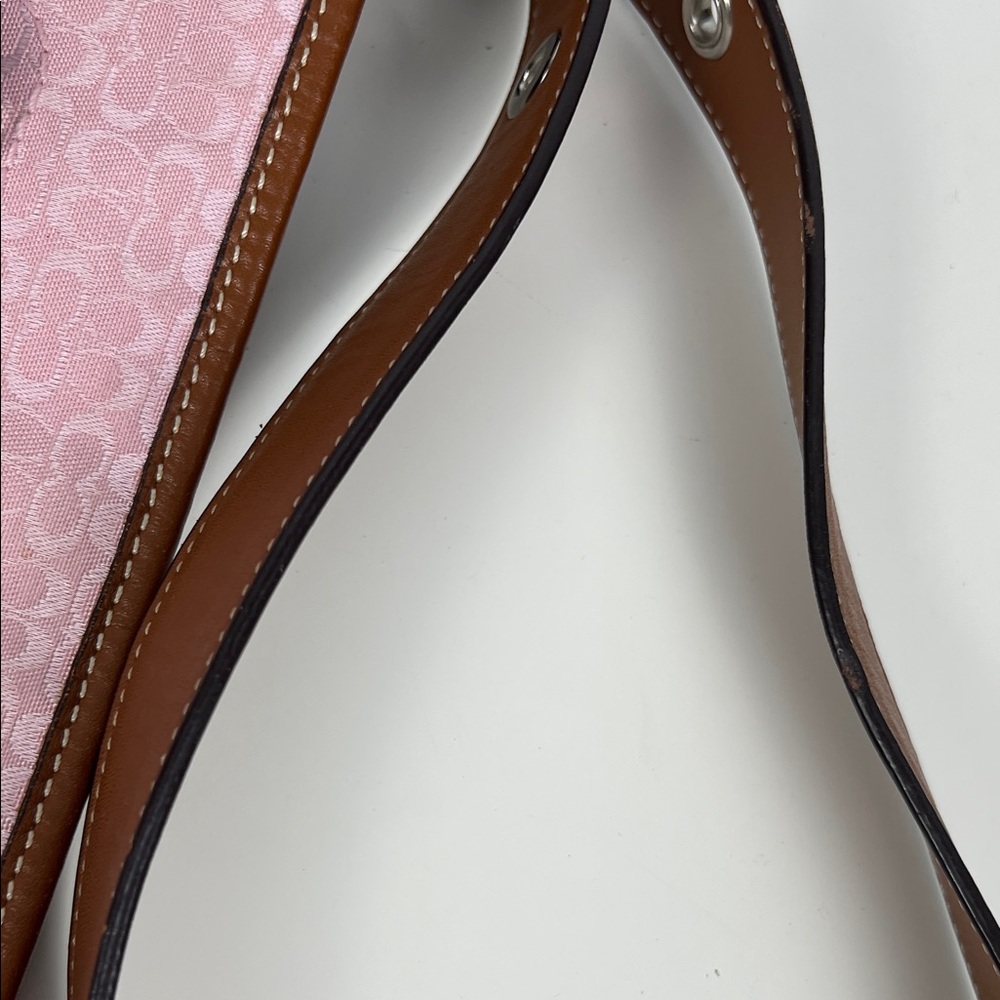 Coach Y2K Baby Pink Signature Monogram Suede Jacquard Hobo Shoulder Bag F10945 - Picture 10 of 16